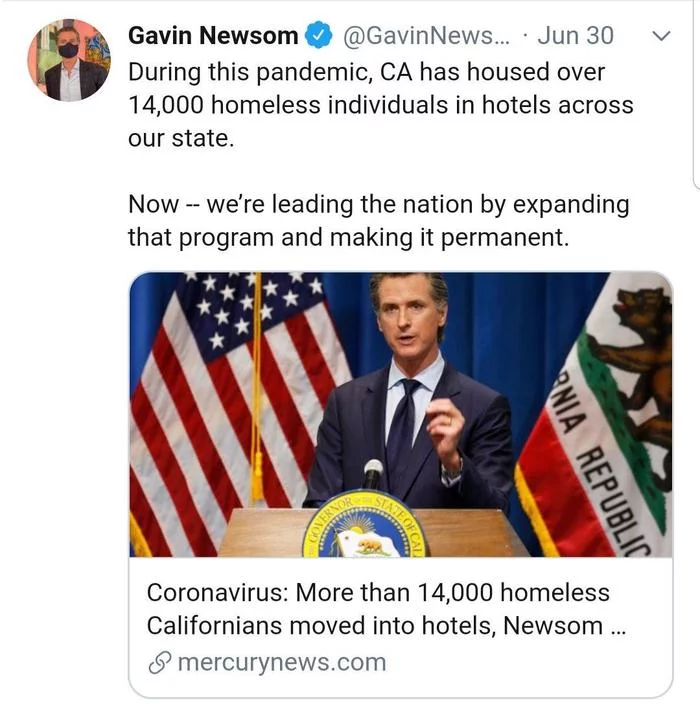 We have moved 14,000 homeless people into hotels. Now we will leave them there forever. - USA, California, Devastation, Bum, Progress, America, GIF, Longpost