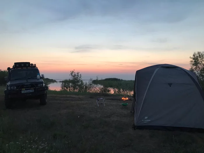 Outing with son or men's toys - My, Jeep, Forest, River, Fishing, Road, Dog, Labrador, Longpost