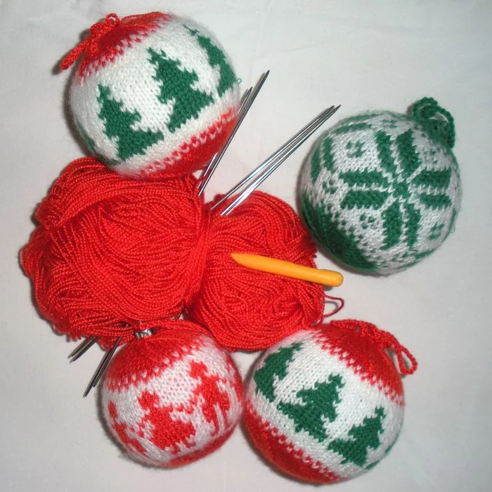 New Year's balls (knitted toys) - My, Knitting, Knitting, Knitted toys, Needlework without process, With your own hands, Longpost