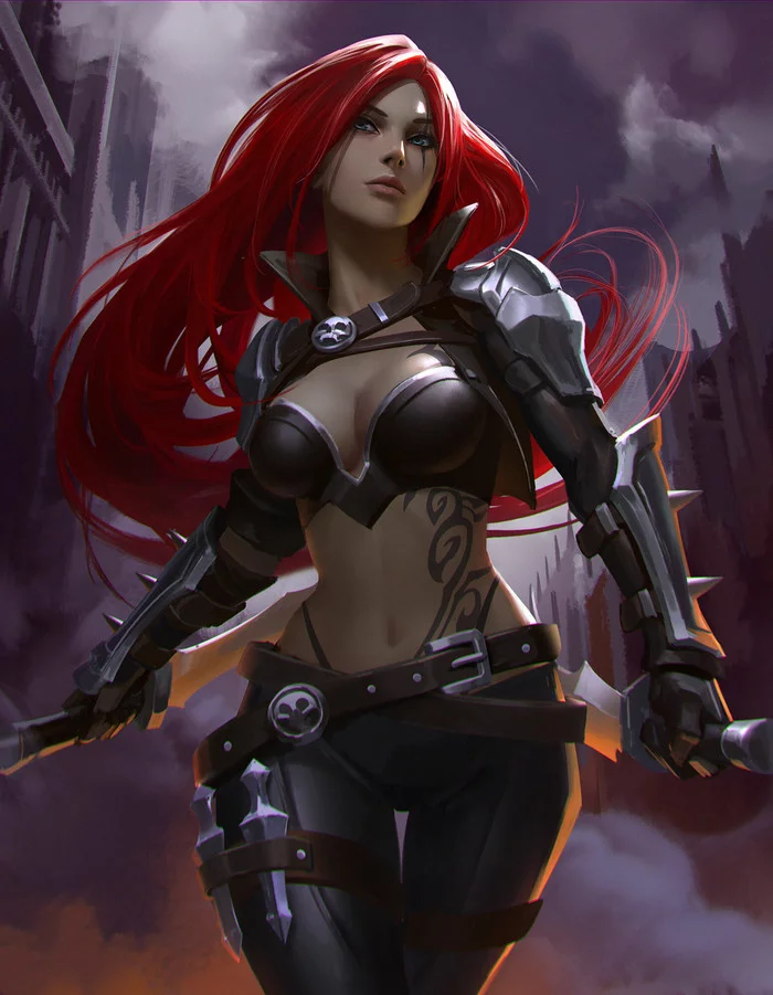 Katarina - Drawing, League of legends, Katarina, Girls, Art, Gantzu