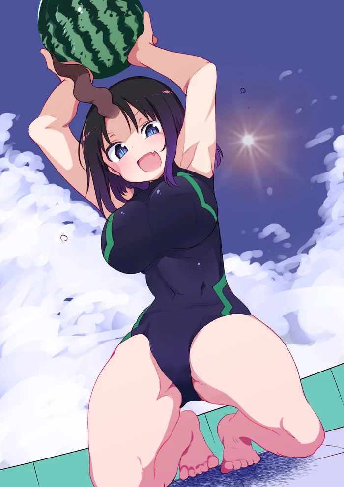 Elma - Elma, Kobayashi-san chi no maidragon, Anime art, Anime, Swimsuit