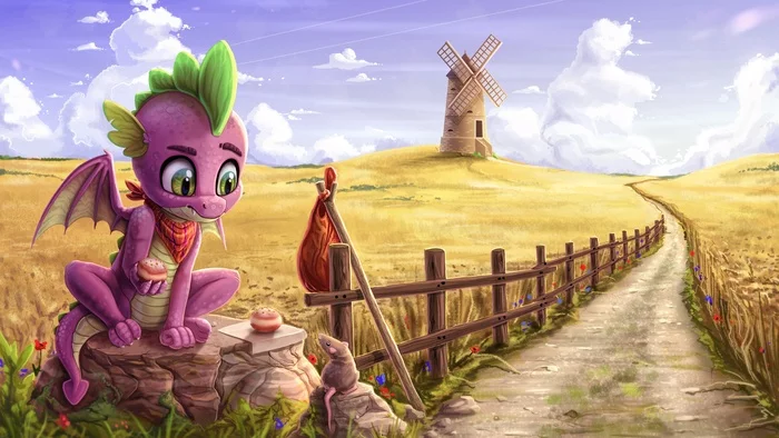 Little dragon - My little pony, Spike, Rysunkowasucharia