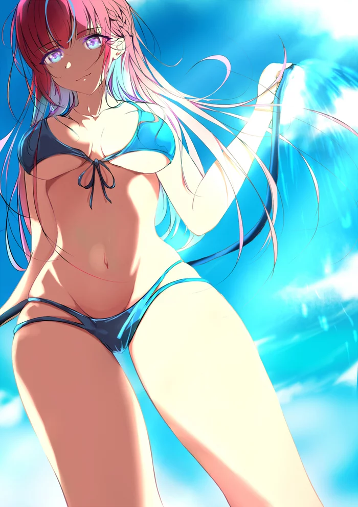 Anime Art - NSFW, Anime art, Minato aqua, Hololive, Hand-drawn erotica, Anime, Erotic, Swimsuit