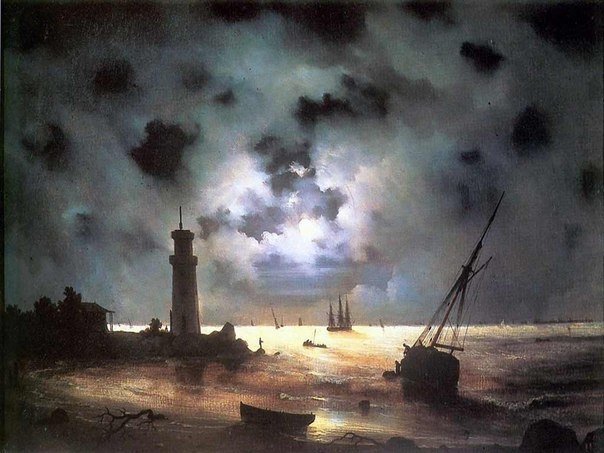 Moonlit nights in the paintings of Ivan Aivazovsky - Aivazovsky, Artist, League of Artists, Art, Painting, moon, Sea, beauty, Longpost