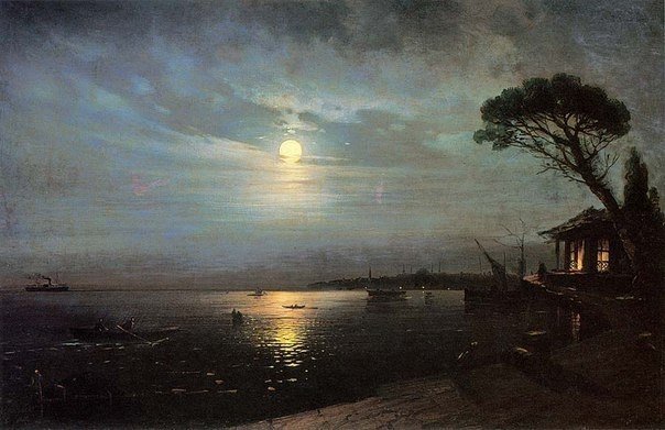 Moonlit nights in the paintings of Ivan Aivazovsky - Aivazovsky, Artist, League of Artists, Art, Painting, moon, Sea, beauty, Longpost