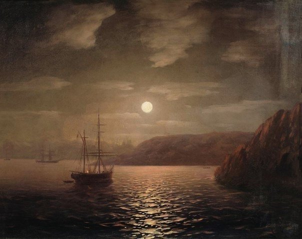 Moonlit nights in the paintings of Ivan Aivazovsky - Aivazovsky, Artist, League of Artists, Art, Painting, moon, Sea, beauty, Longpost