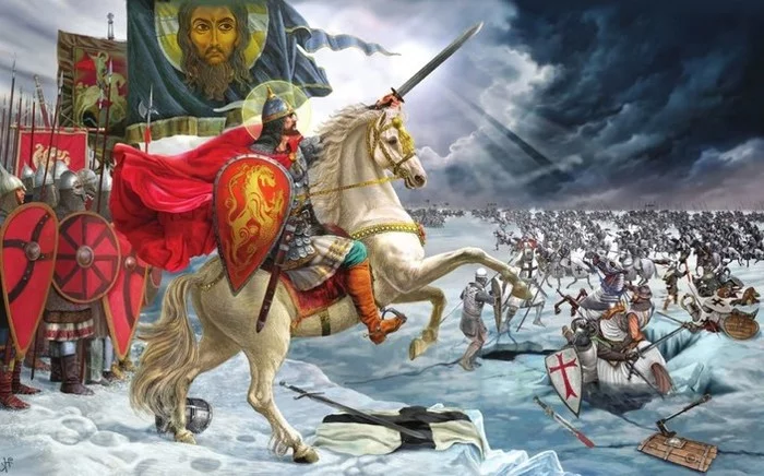 Battle on the Ice. The army of Alexander Nevsky defeats the German knights (April 5, 1242) - My, Battle on the Ice, Rus, Longpost, Story, Video, Prince Alexander Nevsky