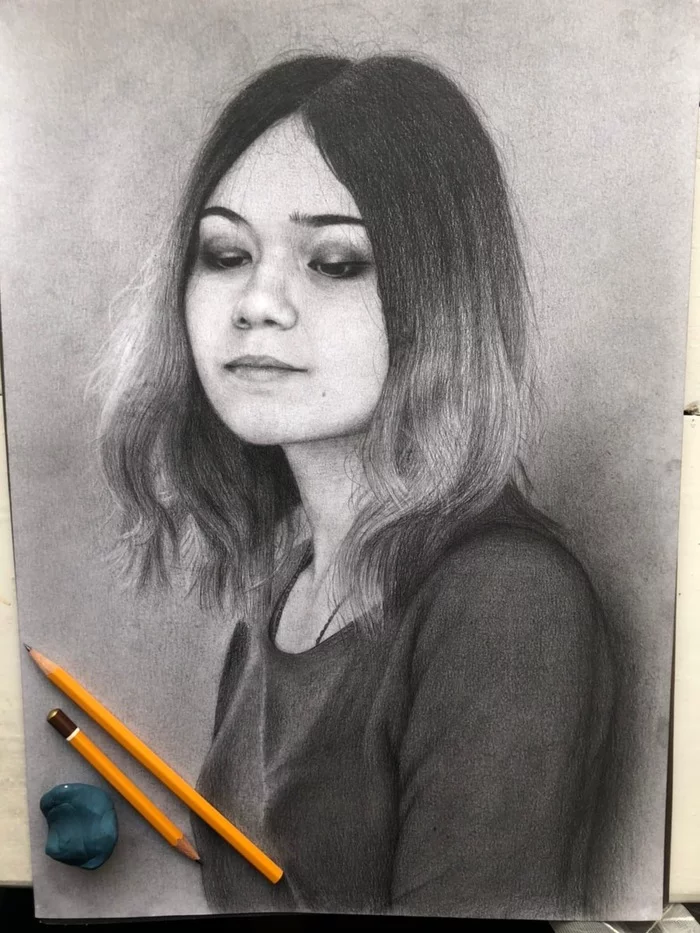 For the assessment - My, Its, Portrait by photo, Pencil drawing, Girls