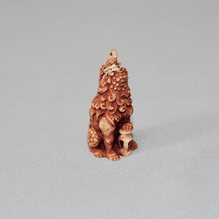 Netsuke #40 Baku - dream eater - My, Netsuke, Bone carving, Thread, Miniature, Needlework without process, Longpost