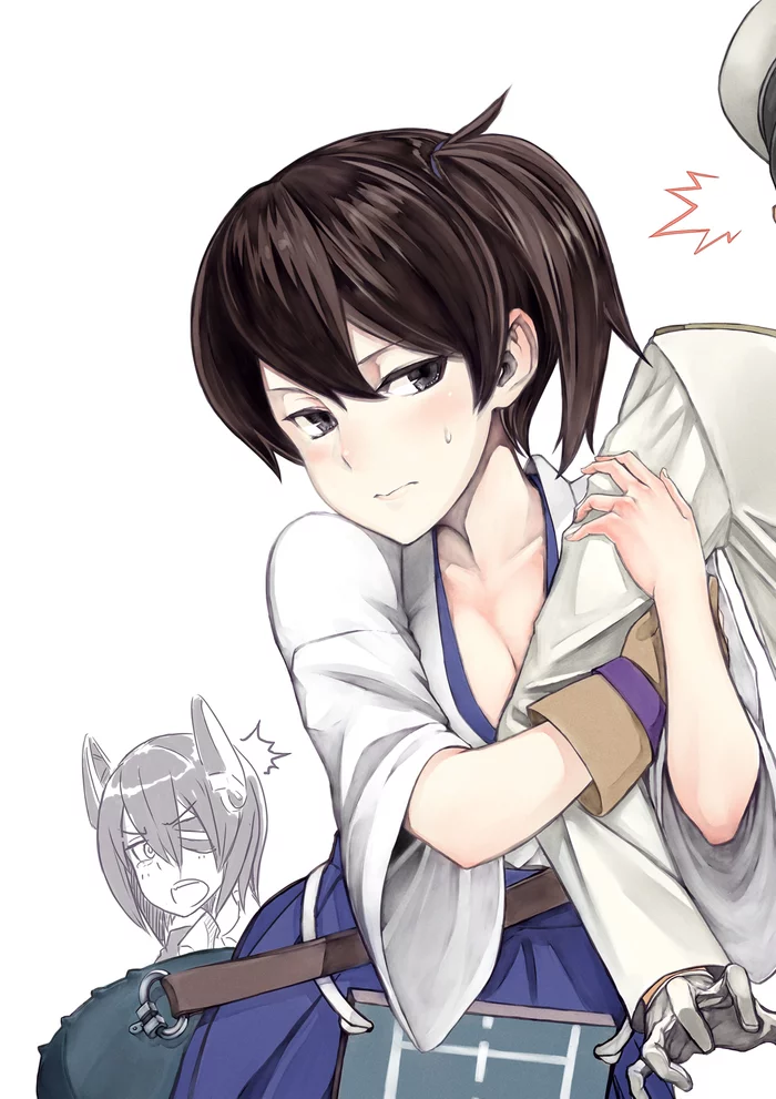 Этот мой! - Аниме, Anime Art, Kaga, Tenryuu, Pixiv