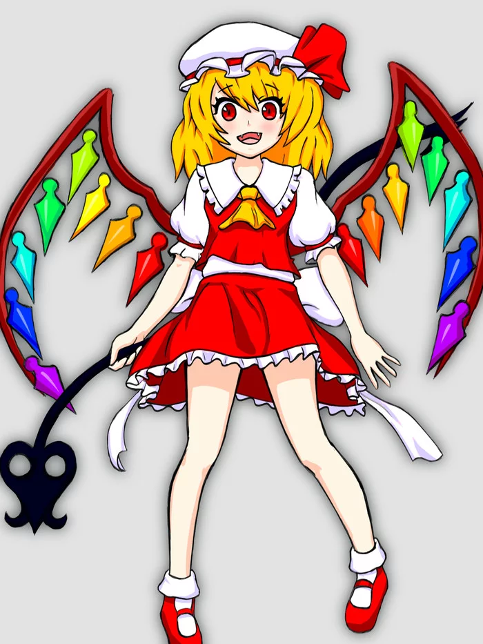 Нарисовал Фланечку вот - Моё, Touhou, Flandre Scarlet, Арт