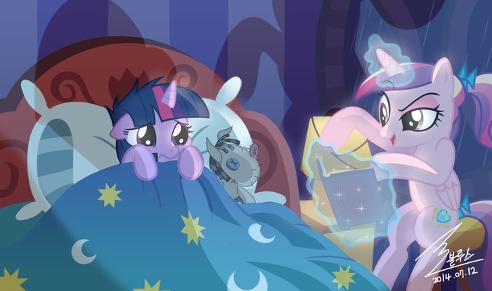 Horror story at night - My little pony, Twilight sparkle, Princess cadance, Smarty pants