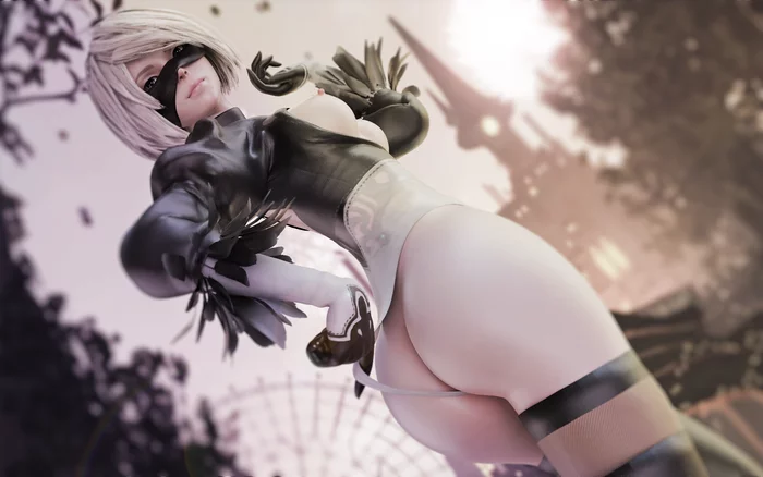 Nier, 2b - NSFW, NIER Automata, Yorha unit No 2 type B, Erotic, Computer graphics, Games, Booty, Boobs, Longpost