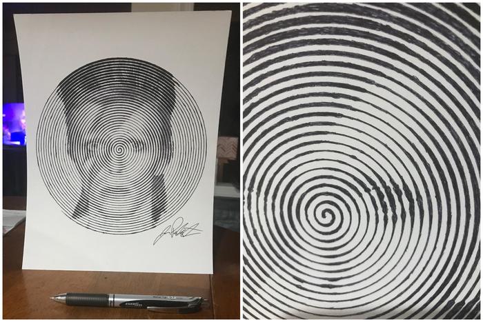 David Bowie, cool pen drawing - The photo, Drawing, David Bowie, Musicians, Pen, Spiral, Reddit