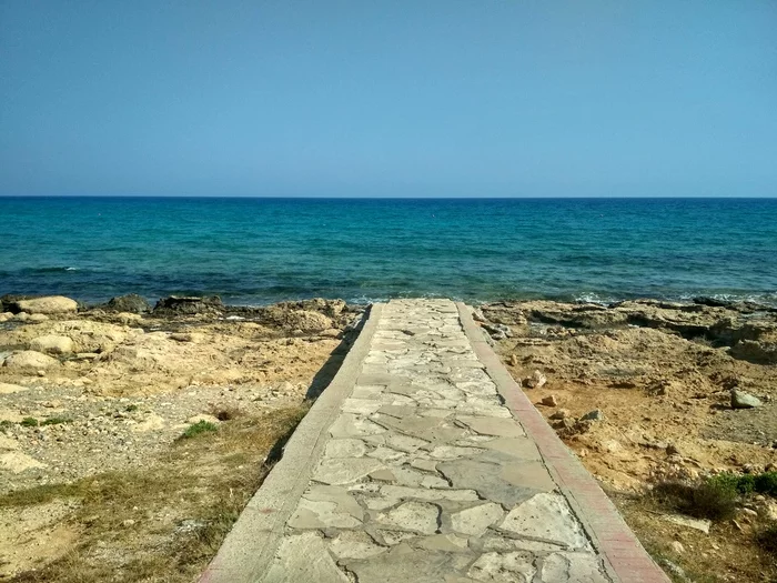 Road to the sea - My, Sea, Road, Cyprus, Mobile photography, Longpost