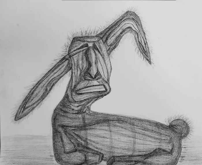 Bunny - My, Pencil drawing, Hare