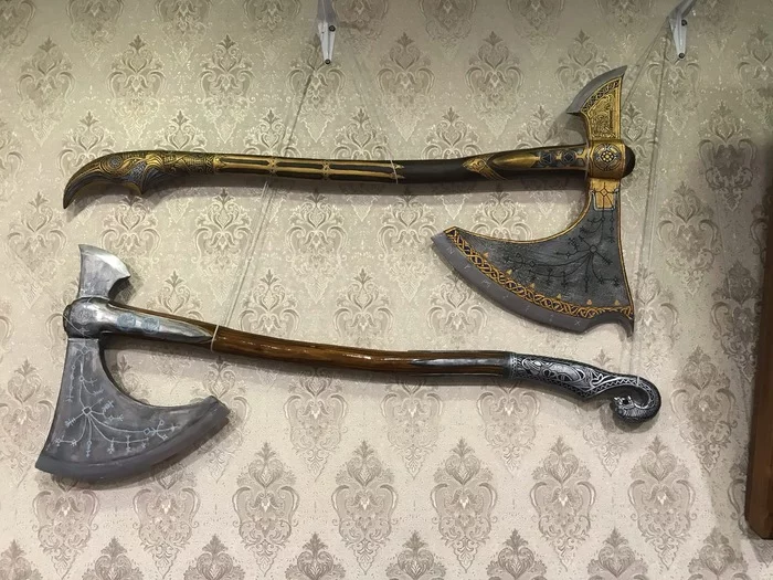 Ax of Kratos from God of War 4, second - My, God of War 4, Kratos, Leviathan, Axe, With your own hands, Longpost, Needlework with process