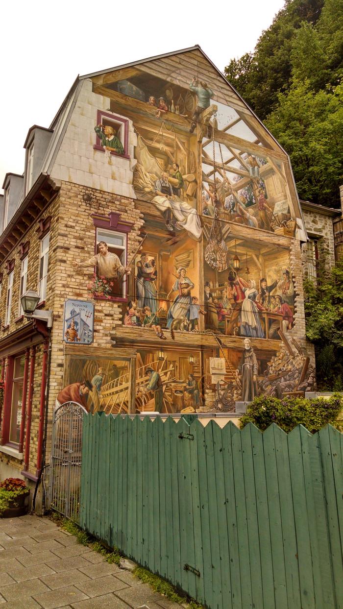 One of the coolest murals I've seen - Construction, Old Quebec, Canada - The photo, Building, Mural, Canada, Quebec, Reddit