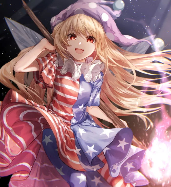 Art by mozuno(mozya 7) - Anime art, Anime, Clownpiece, Touhou, Mozuno