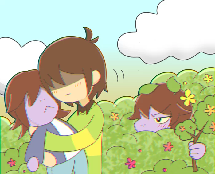 Why hug the original when there is a doll? - Deltarune, Susie, Kris, Art, Games