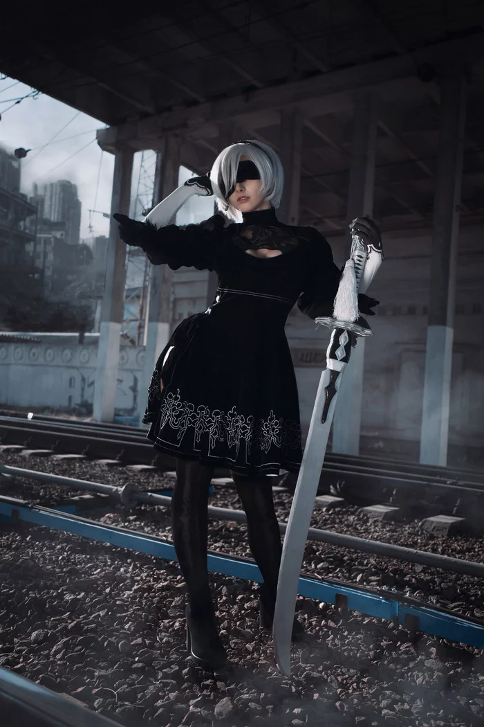 NieR: Automata.Character: 2B.Cosplayer: Faritio - My, NIER Automata, Games, Russian cosplay, Cosplay, Computer games, Longpost