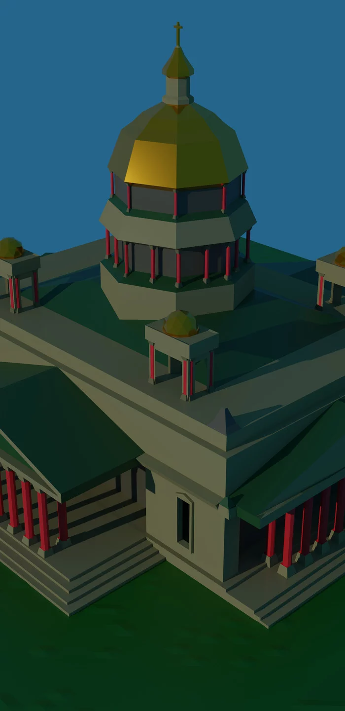 Saint Isaac's Cathedral - My, Blender, 3D modeling, Creation, Low poly