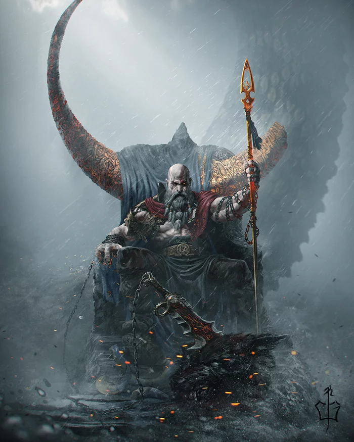 Kratos - Арт, Игры, God of War, Кратос, Ckgoksoy