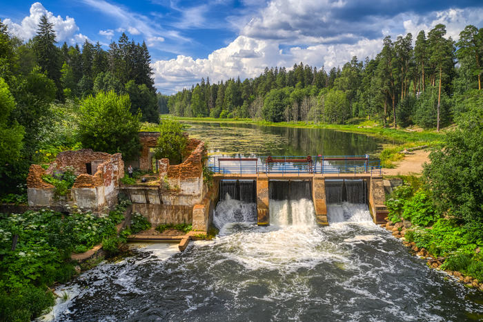 Belogorskaya HPP - My, Leningrad region, Nature, Landscape, River, Oredezh, Hydroelectric power station, The photo