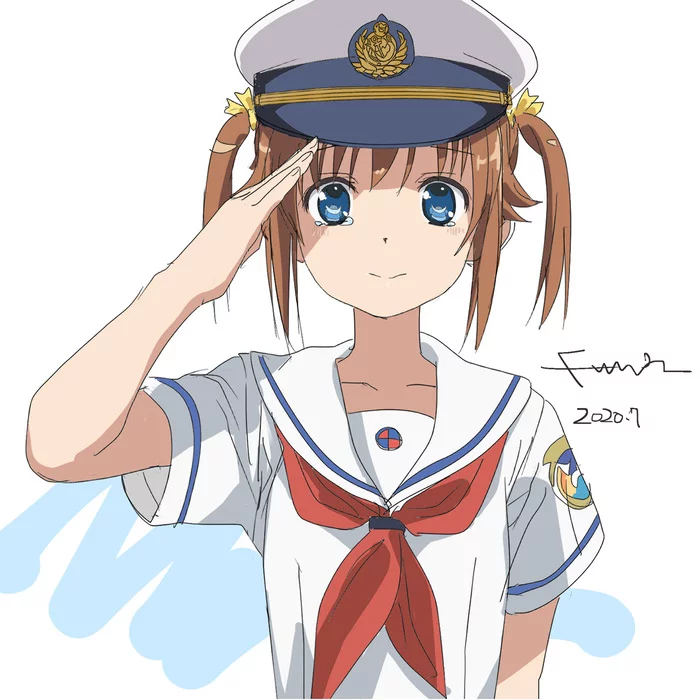 Mike - Anime, High School Fleet, Haifuri, Akeno Misaki, Press F to pay respects, Anime art