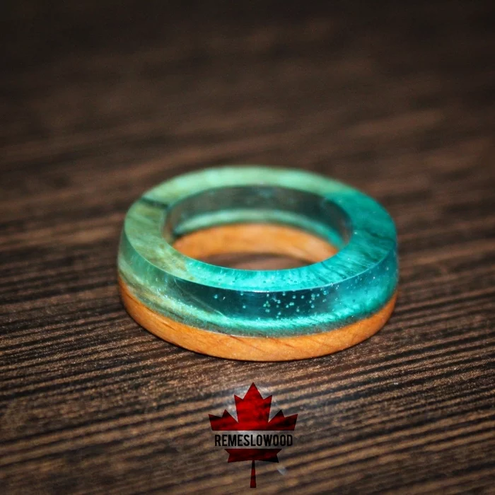 Rings made of exotic woods and jewelry resin - My, Ring, Handmade, Epoxy resin, Longpost, Needlework without process