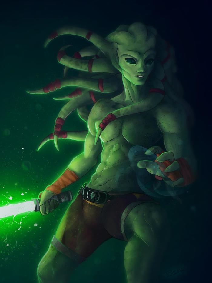 Kit Fisto - Star Wars, Art, Jedi, Keith Fisto