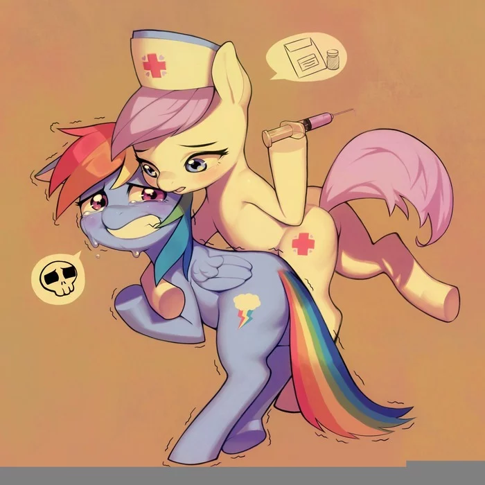 Прививка - My Little Pony, Rainbow Dash, Nurse Redheart