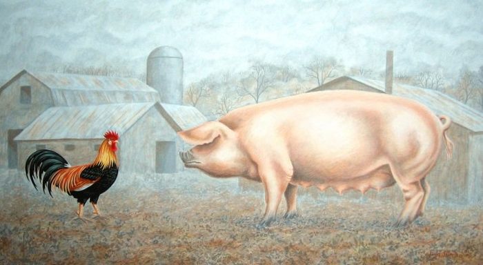Pig and rooster - My, Fable, Parable, Poems, friendship, Modern literature, Hypocrisy, Humor, Relationship