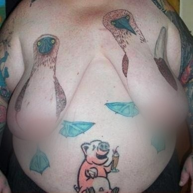 The answer to the question “What will happen to your tattoos when you get old?” - Tattooing, Boobs, Booby