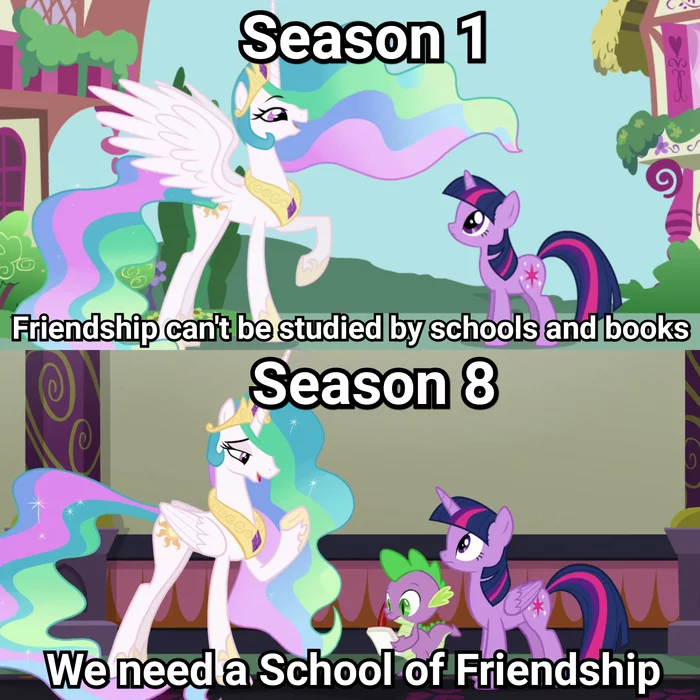 Times change - My little pony, Twilight sparkle, Spike, Princess celestia, Memes