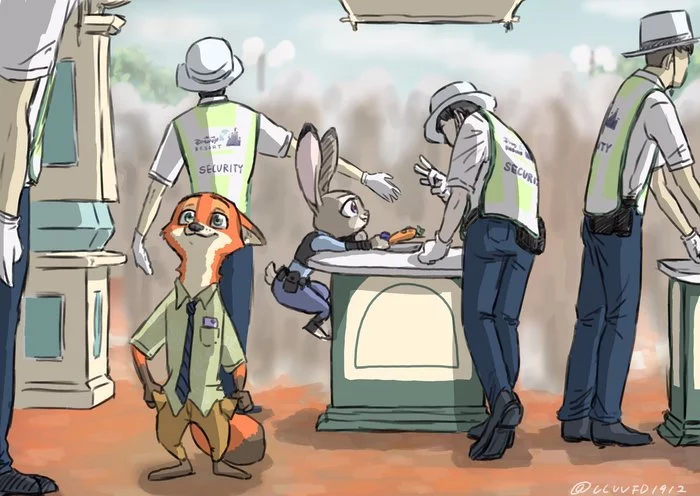 Sir, I'm an honest fox - Zootopia, Nick wilde, Judy hopps, Disneyland, Inspection, Art