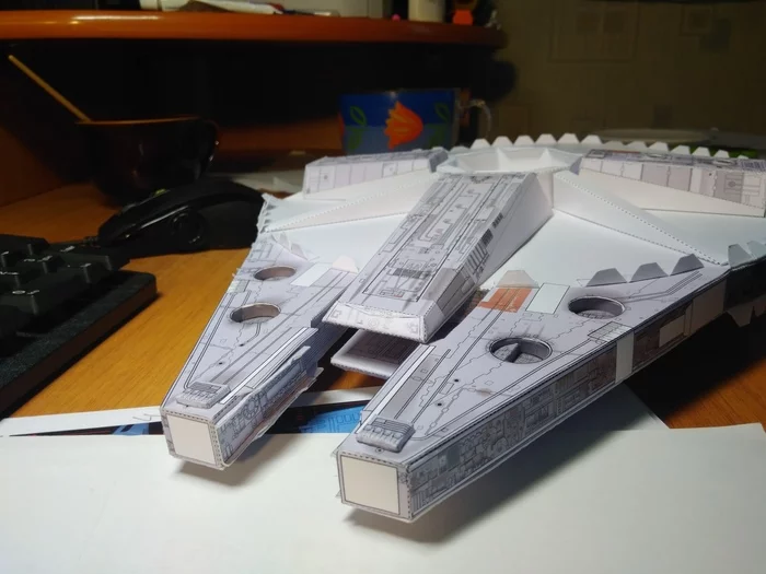 Millennium Falcon. Papercraft - My, Star Wars, Millennium falcon, Papercraft, Longpost