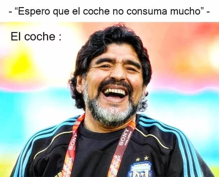 Everyone has their own fuel - Humor, Strange humor, Diego Maradona, Substances, Picture with text, Spanish language