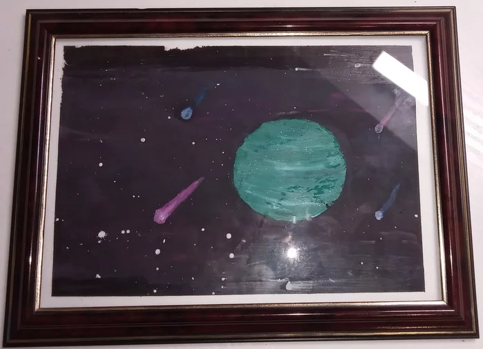 Space - My, Beginner artist, Gouache, Space, Junior Academy of Artists, Painting, Paints