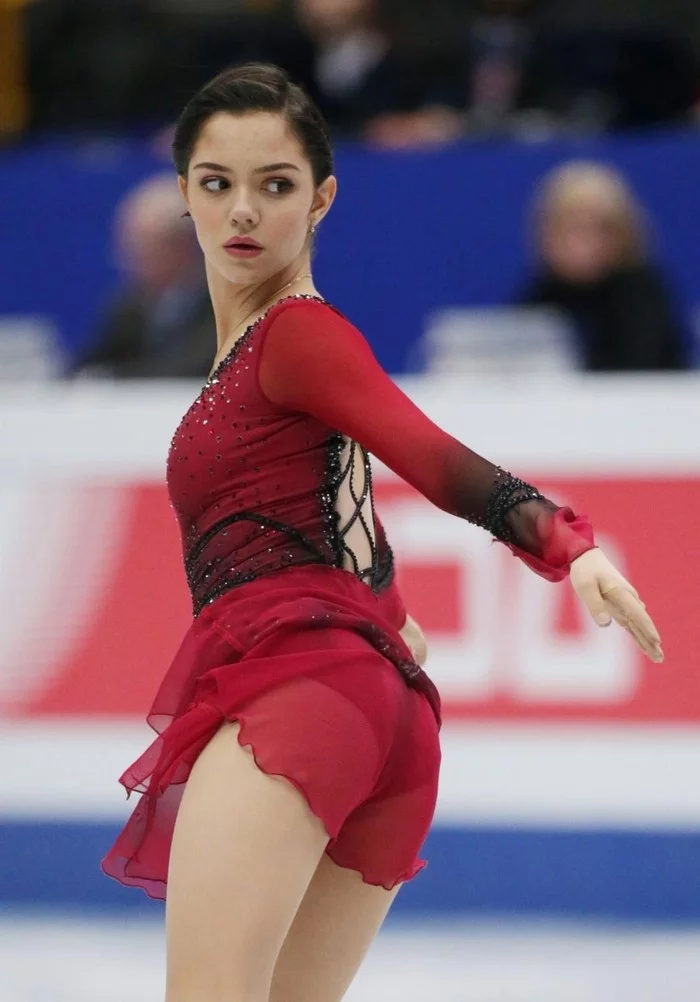 Red Queen - Figure skating, Evgeniya Medvedeva, Sport, Russian team, The photo, Beautiful girl, Longpost