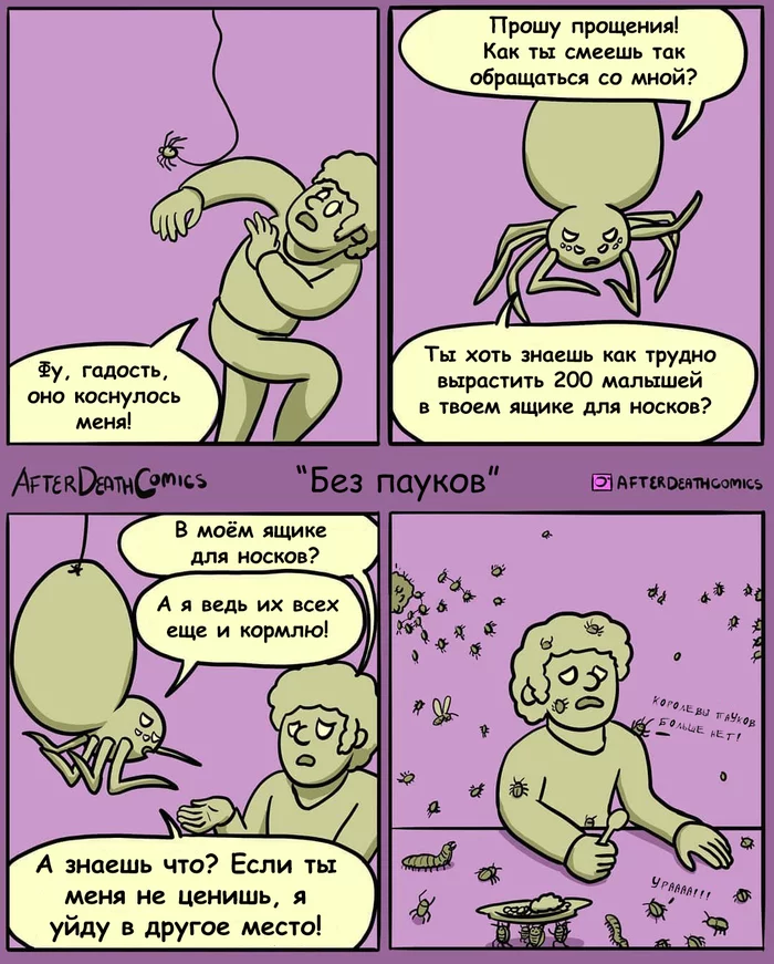 No spiders - After death comics, Comics, Translation, Spider, Insects, Respect, Queen