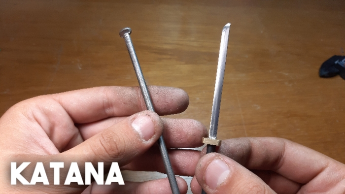 Катана из гвоздя, простейший вариант