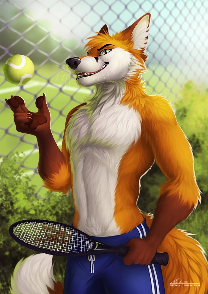 Fox - Furry, Art, Fox, Tennis, Silvixen