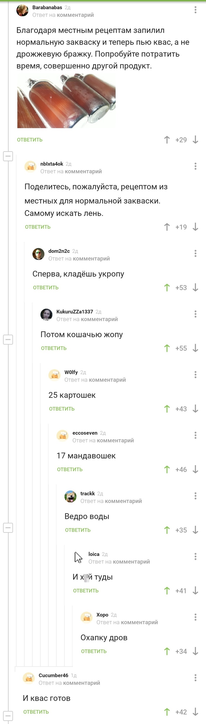 Рецепт из местных для нормальной закваски