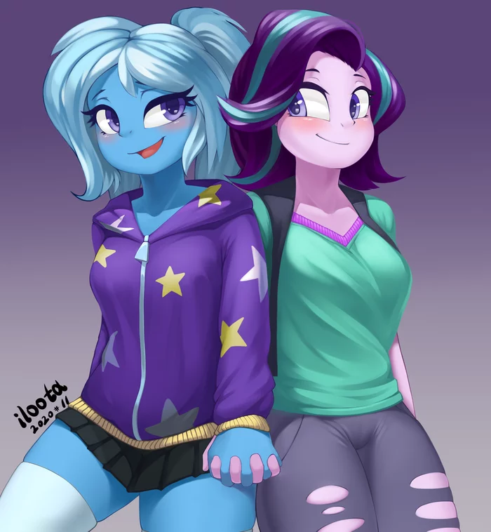 Girlfriends - My little pony, Equestria girls, Starlight Glimmer, Trixie, MLP Lesbian, Shipping