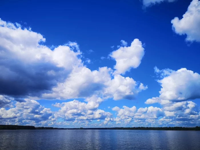 Volga and littered horizons - My, The photo, River, The horizon is littered, Sky, Forest, Longpost, Volga river