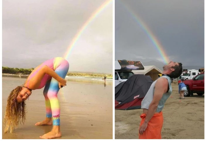 Pass the rainbow on - Rainbow, Humor, Beautiful girl, Men