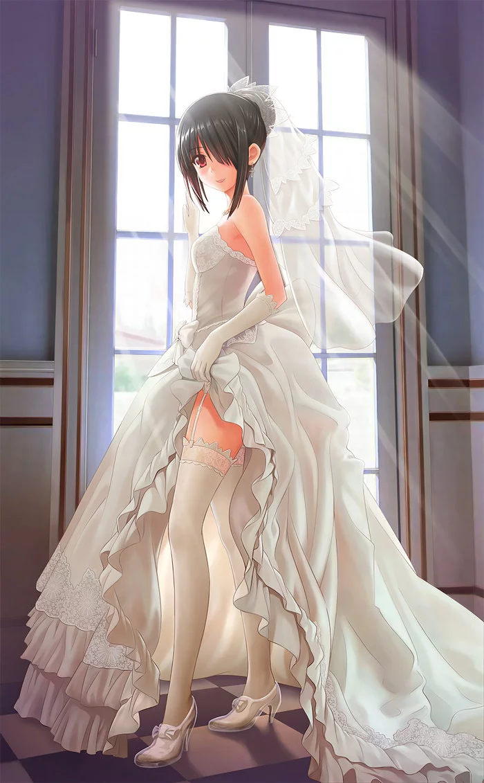 Tokisaki Kurumi - NSFW, Art, Anime, Anime art, Date a live, Kurumi Tokisaki, Erotic, Stockings, Wedding Dress