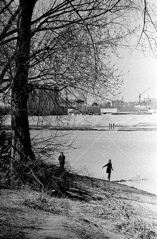 A park. Bridge over Ishim. Fishing. May 2, 1965, Tselinograd, Kazakhstan. USSR - My, Tselinograd, Astana, Nur-Sultan, Kazakhstan, Imams, Longpost, the USSR, Story