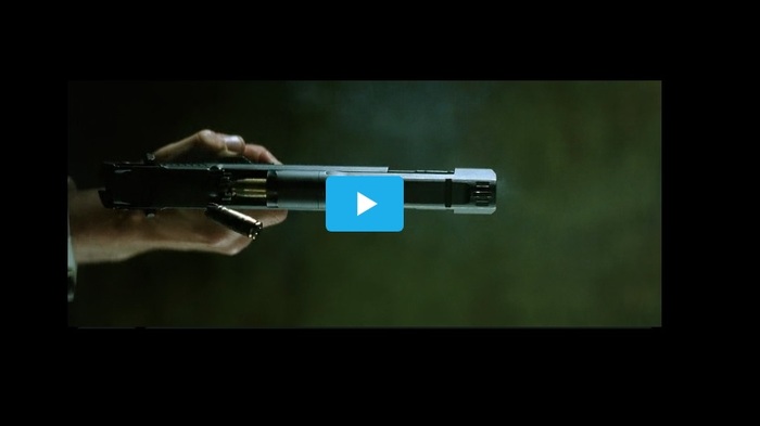 How the blank cartridge opens in the Desert Eagle. Movie The Matrix - My, Matrix, Weapon